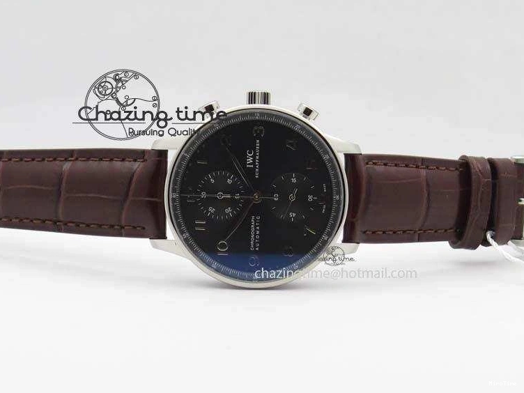 MIROTIME 0719 Supportive Portuguese Chrono IW371431 ZF 1:1 Best Edition Gray Dial On Brown Leather Strap A79350 (Slim Movement) 7261